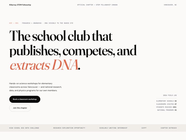 Hero take reading The school club that publishes, competes, and extracts DNA.